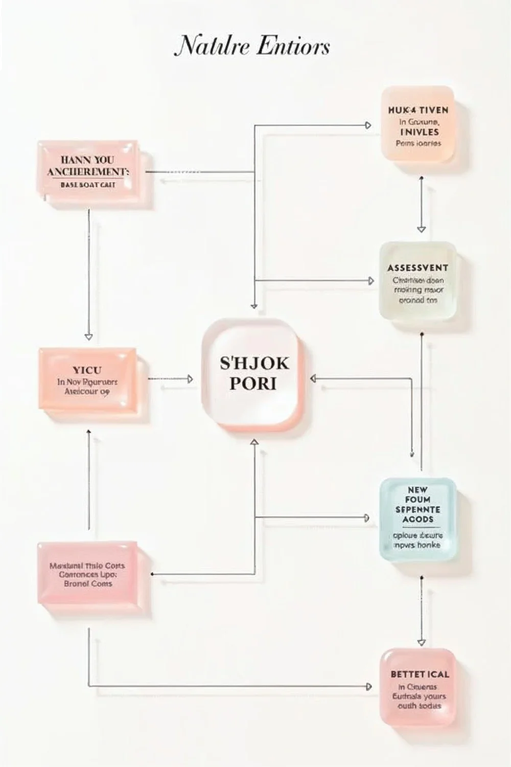 Flowchart with pastel-colored boxes outlining steps for nail assessment and recommendations for the best base coat for nails