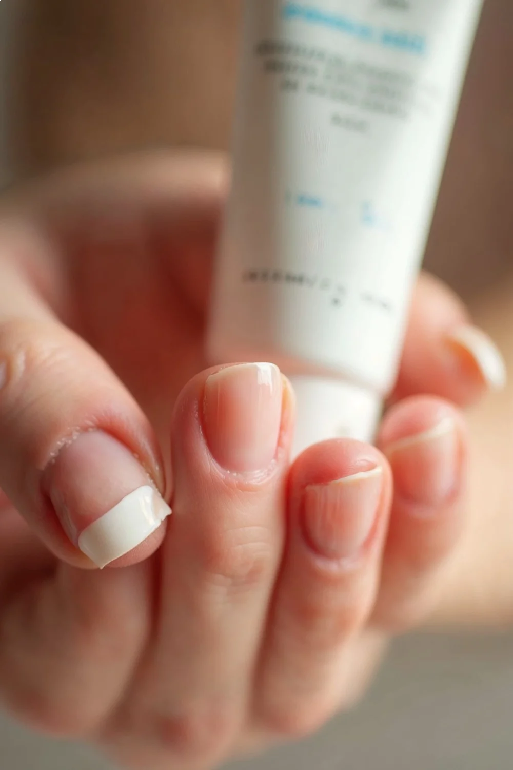 Close-up of healthy cuticles with visible eponychium and clean nail plate showing proper hydration and no damage