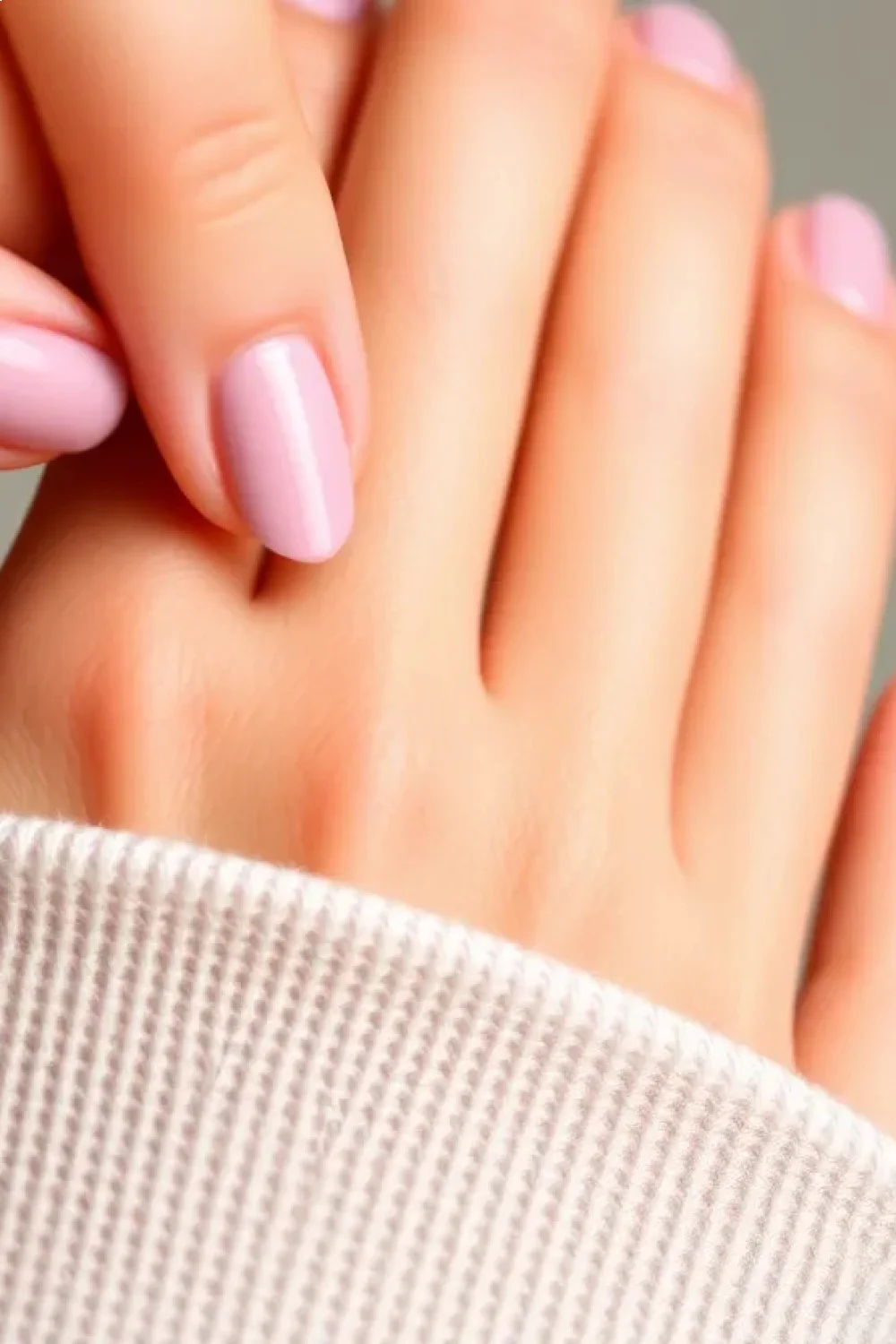 Close-up of hand showing proper base coat application technique