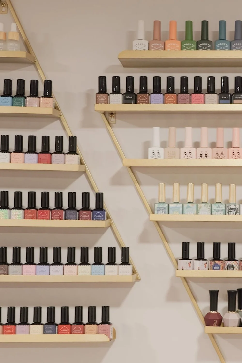 Collection shot showing all 12 designs on nail wheels with natural lighting