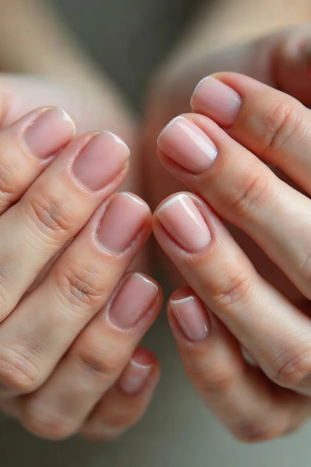 Close-up of hands with healthy, clear nails and well-groomed cuticles demonstrating how to make nails grow faster