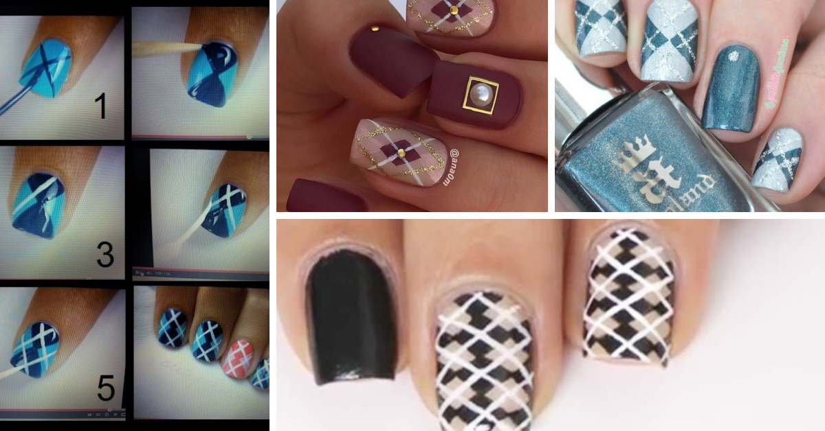 Argyle Nail Art Manicure