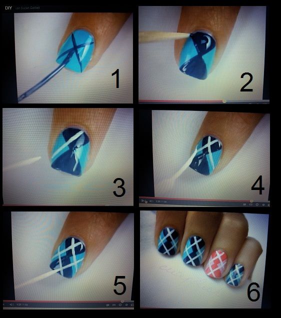 Argyle nail art manicure 4