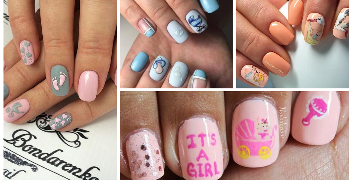 Baby Shower Nails Tutorial Ideas