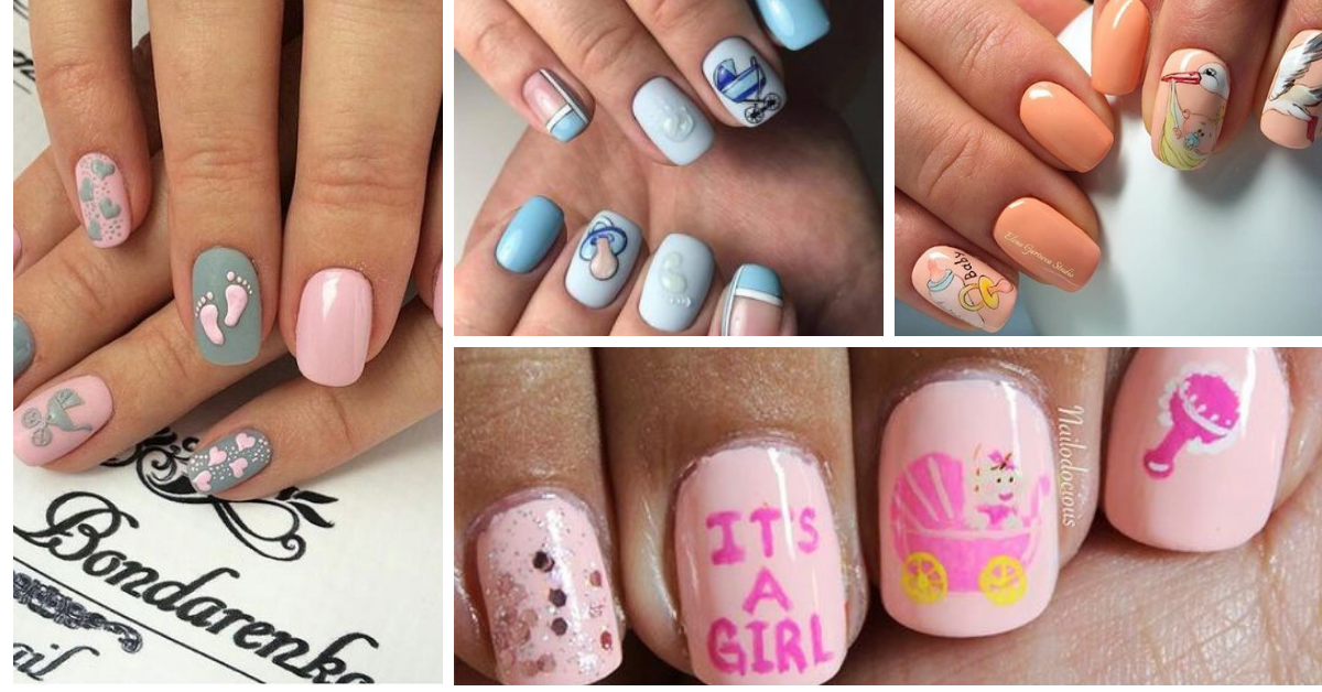 Baby shower nails blue nails | Baby shower nails, Baby shower nails boy, Baby  nails