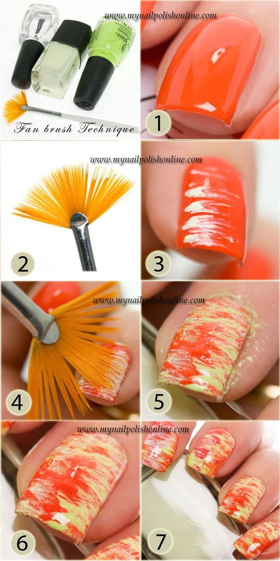 Brush Striped Nail Art Ideas 1