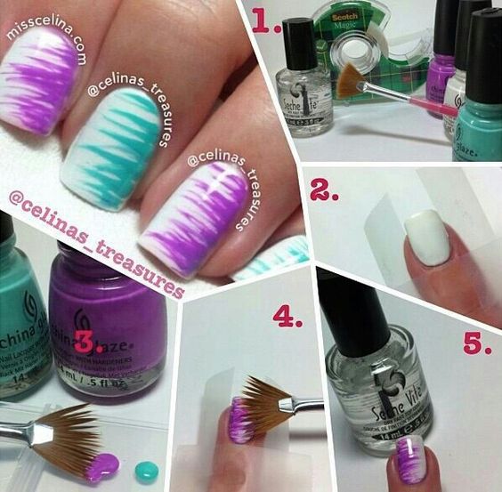 Brush Striped Nail Art Ideas 2