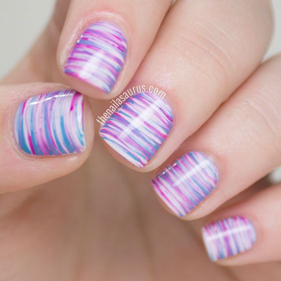 Brush Striped Nail Art Ideas