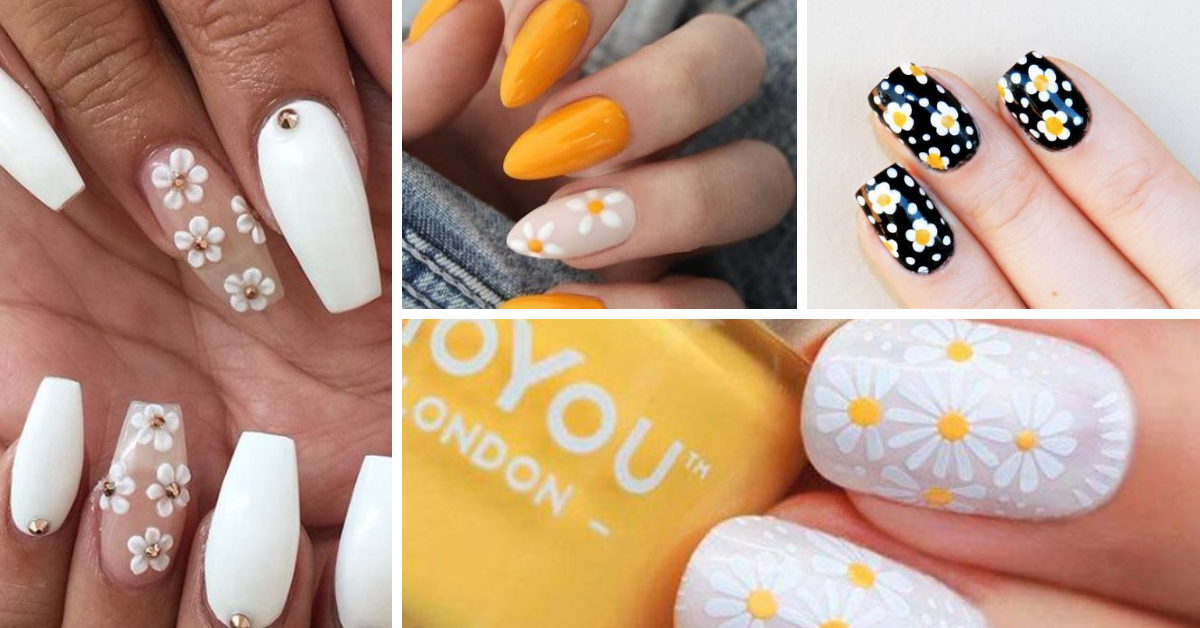 Diy Daisy Floral Nail Art Tutorial