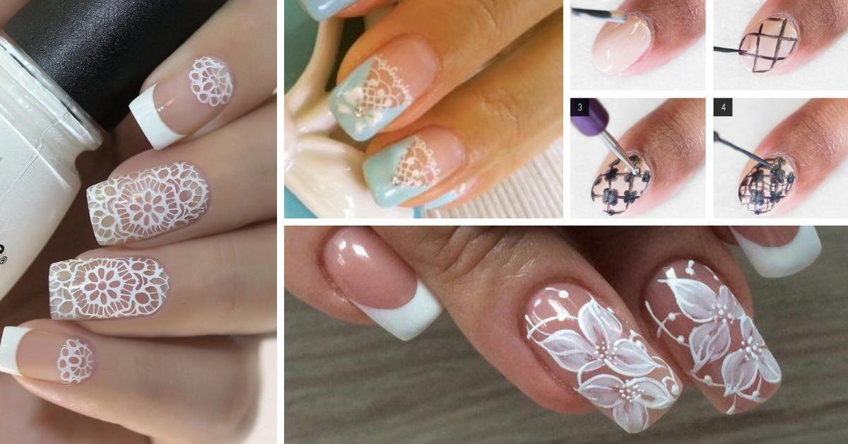 Nails Decorated with laces