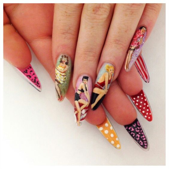 Nails Pin Up Style 4