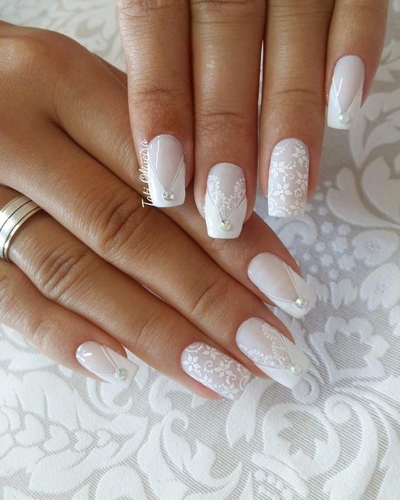 Nails decorated brides 11