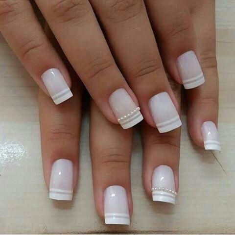 Nails decorated for brides