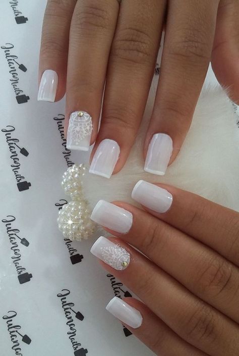 Nails decorated brides 5