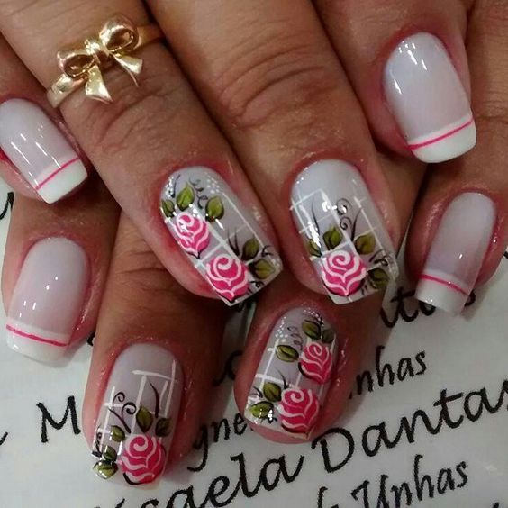 Nails floral print 4