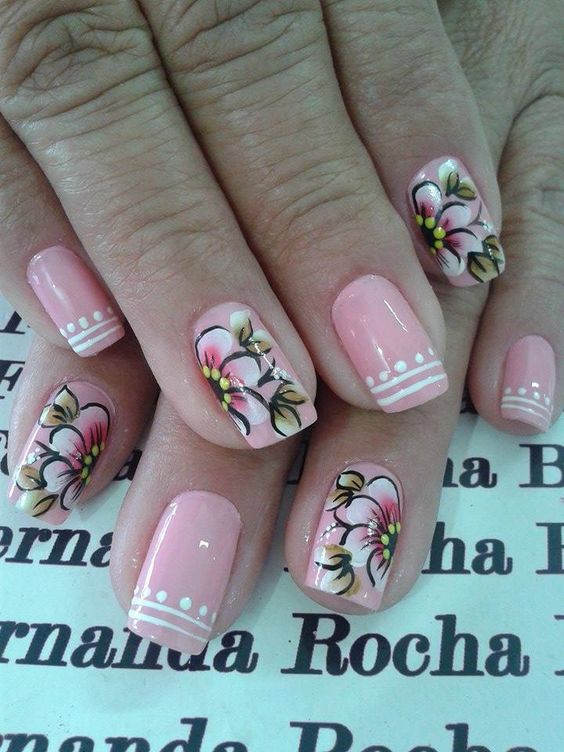 Nails floral print 6