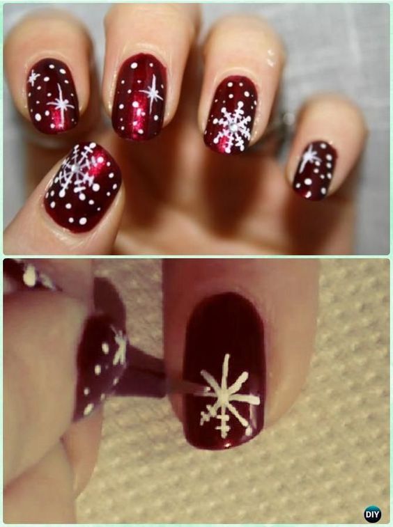 DIY Snowflake Nail Art Tutorial