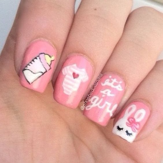 baby shower nails ideas 4