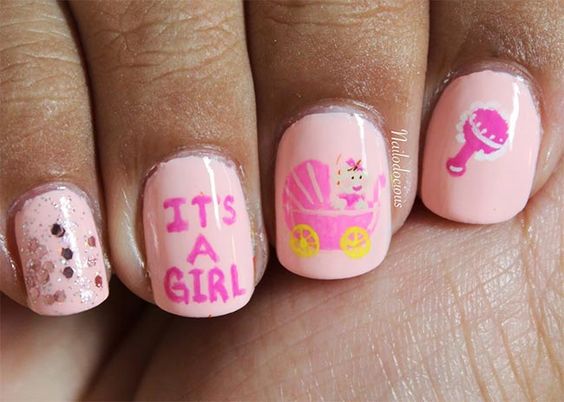 baby shower nails ideas 5