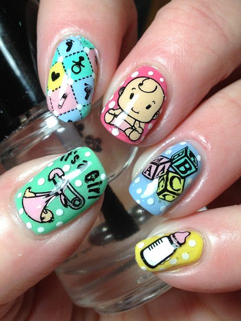 baby shower nails ideas 8