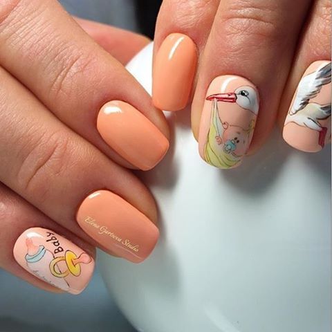 Baby Shower Nails- Tutorial & Ideas