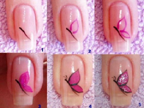butterfly nail tutorial 2