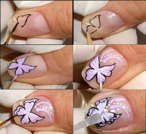 butterfly nail tutorial 4