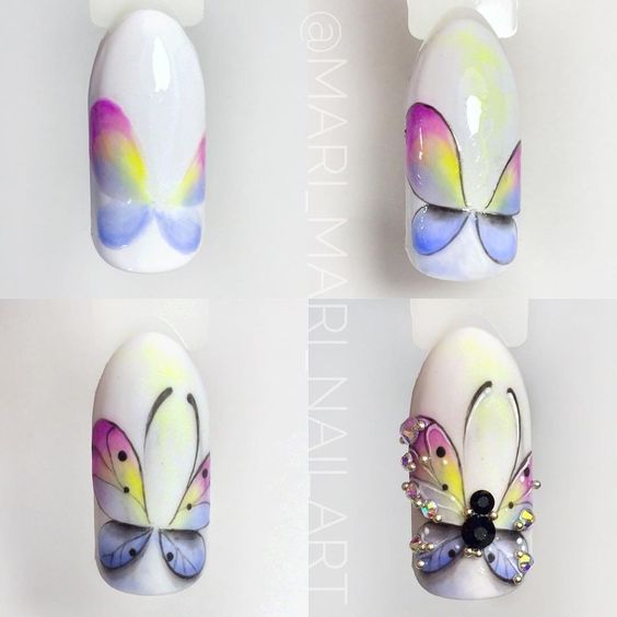 butterfly nail tutorial 7