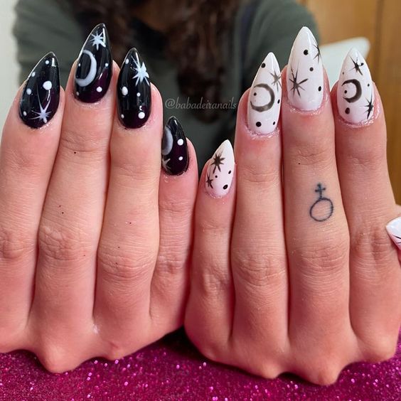 celestial decorated nails 2