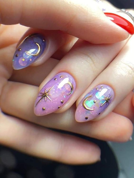 celestial decorated nails 8