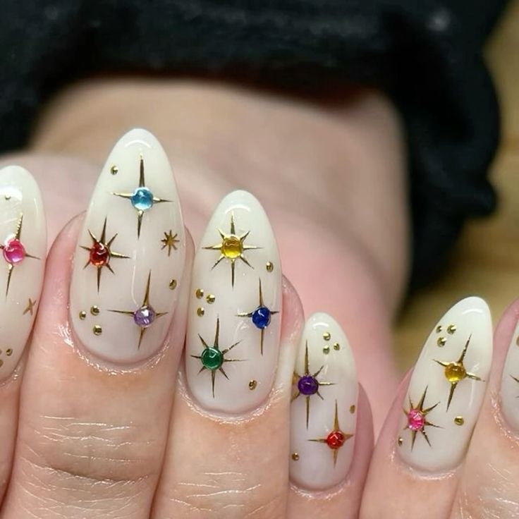 celestial decorated nails 9