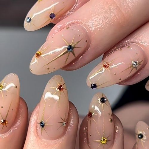 celestial decorated nails