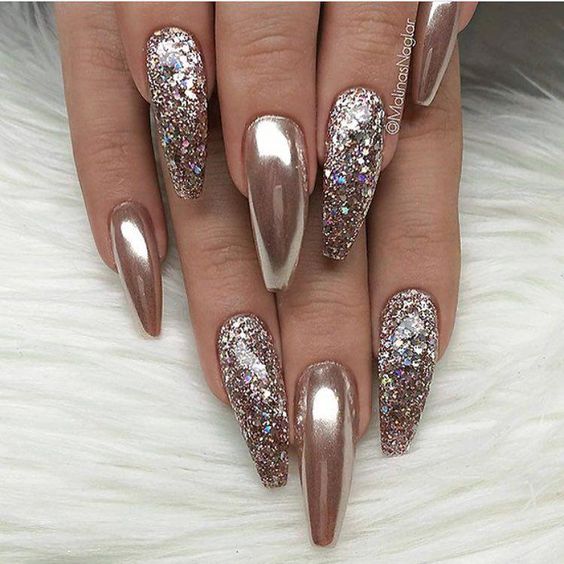 decorated glitter nails ideas