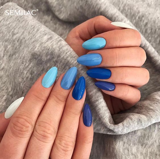 decorated nail ideas blue 19