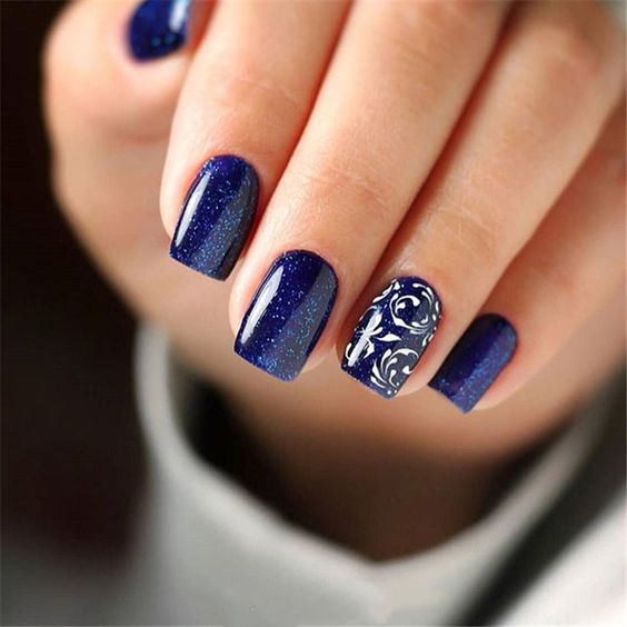 decorated nail ideas blue 3