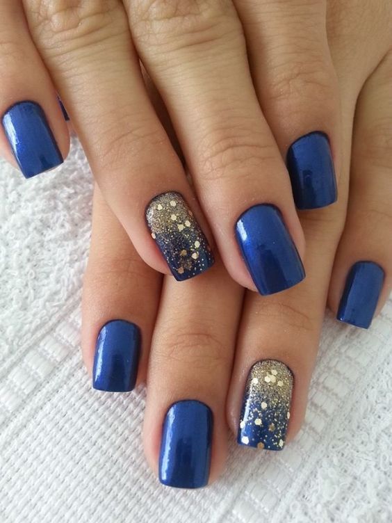 decorated nail ideas blue