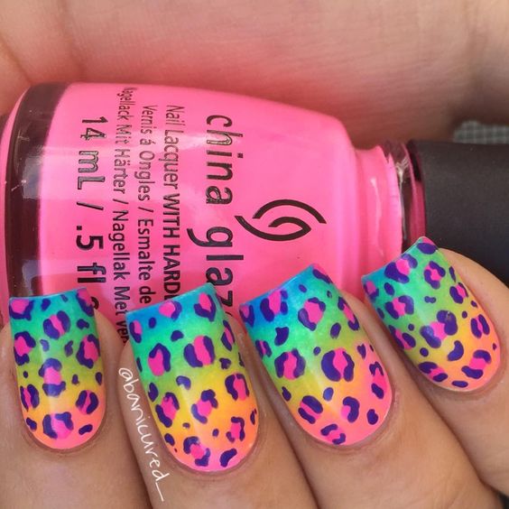 decorated nails animal print 10