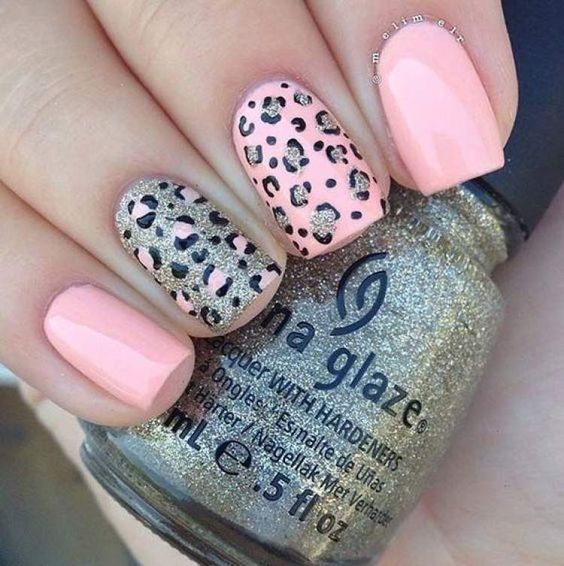 decorated nails animal print