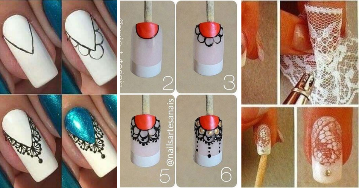 diy lace nails