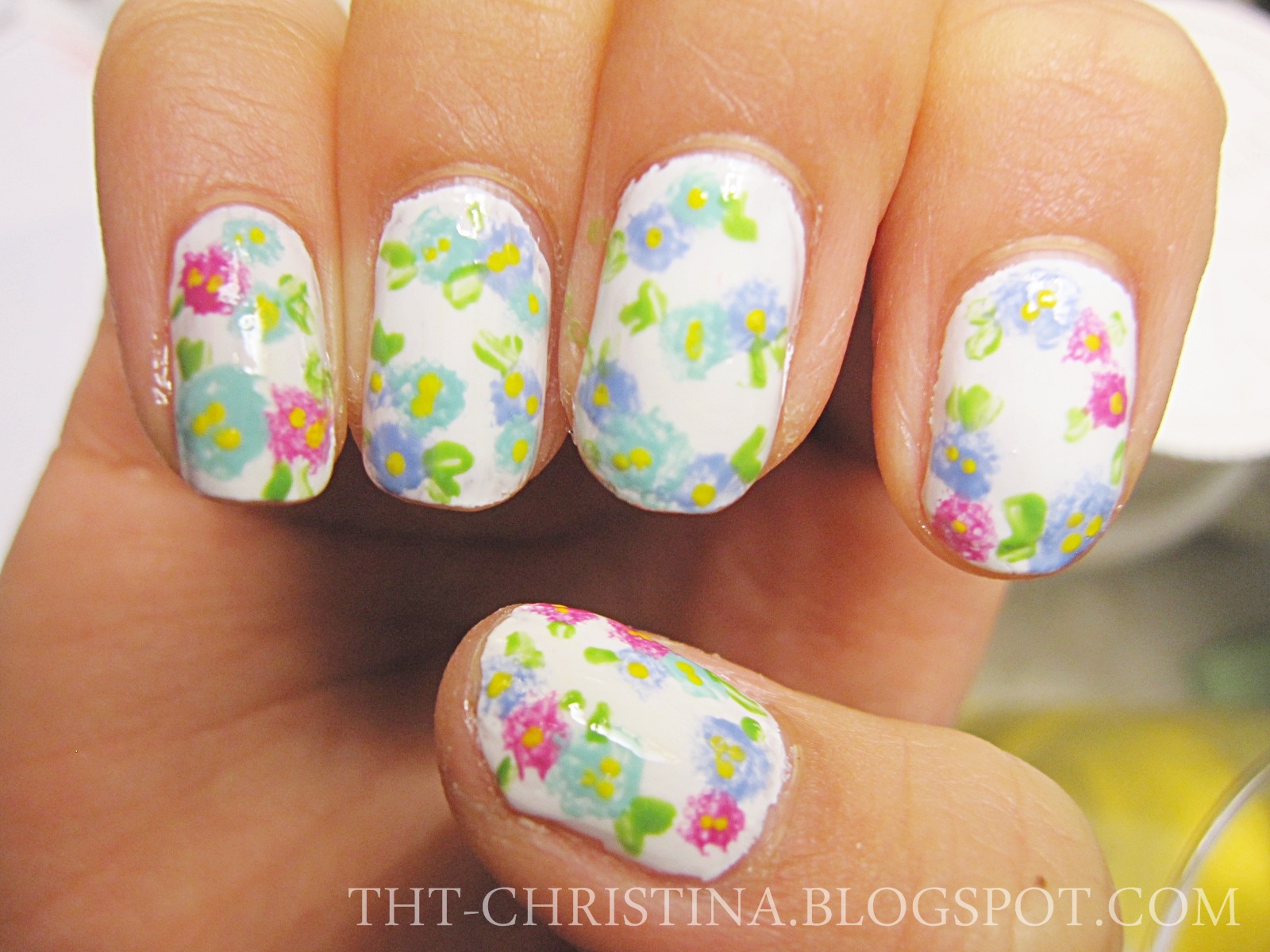 easy nails floral print