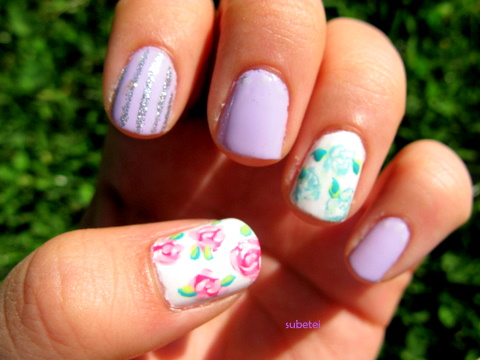 floral print nails