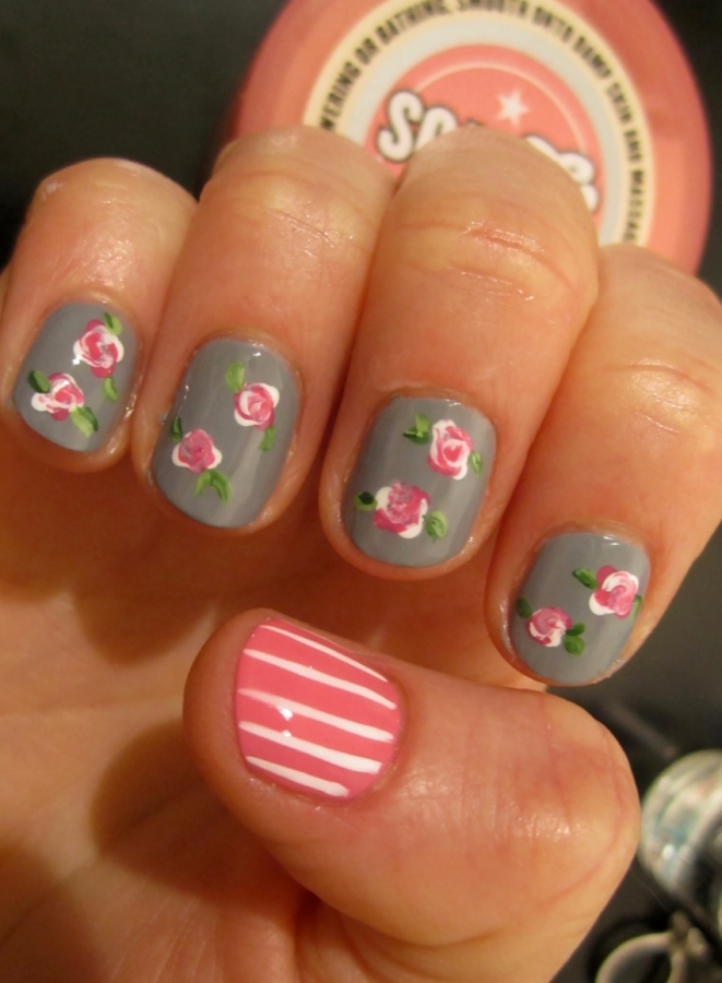 floral print nails