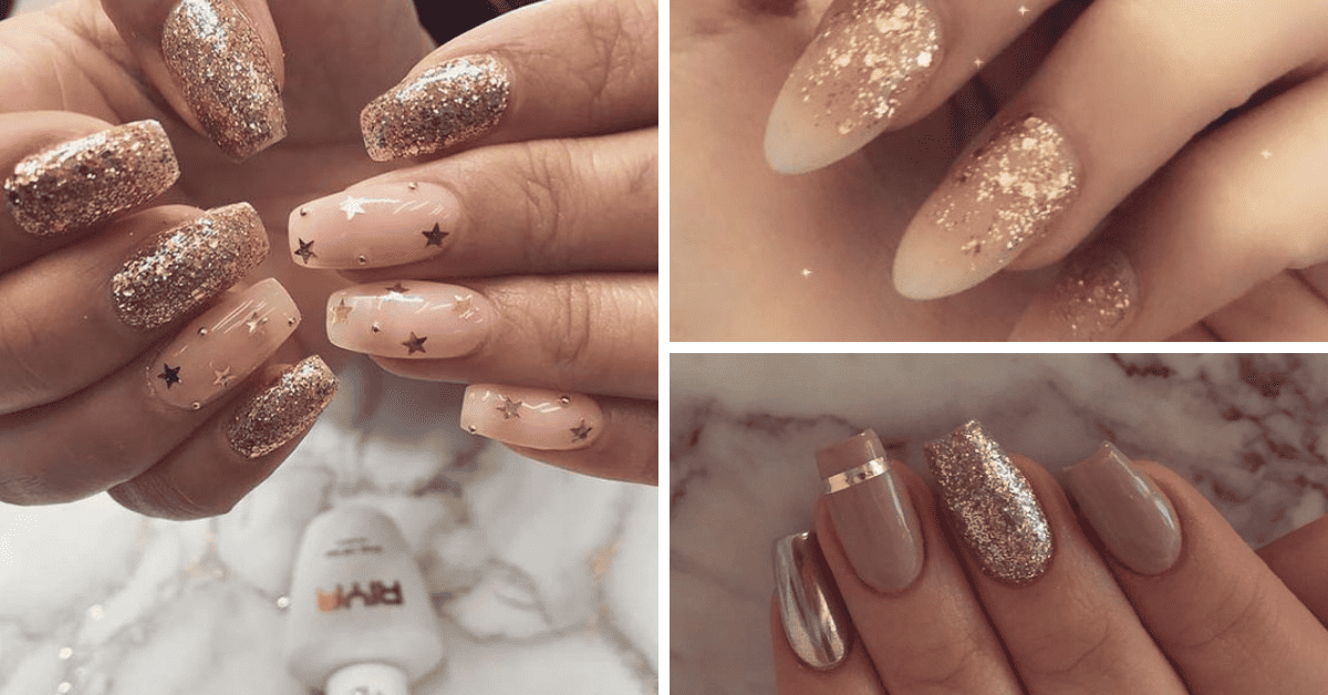 gold nails art