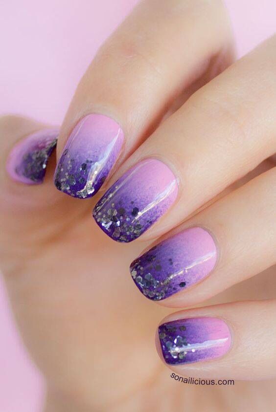 gradient nails glitter 1