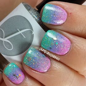 gradient nails glitter