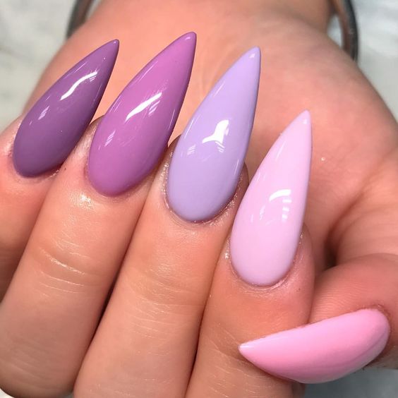 gradient nails purple