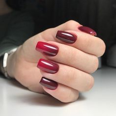 gradient nails red 1