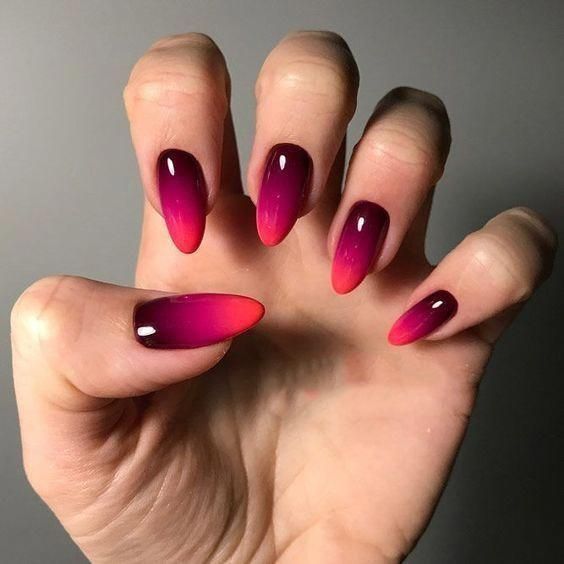 gradient nails red 2