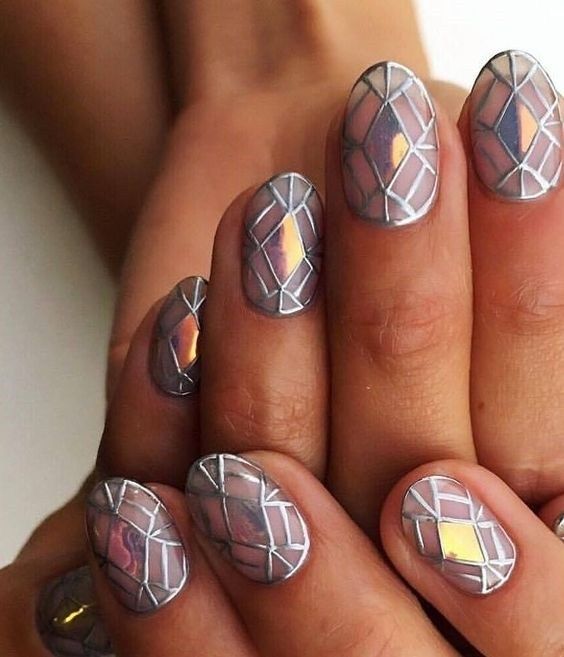 mosaic nails ideas 11