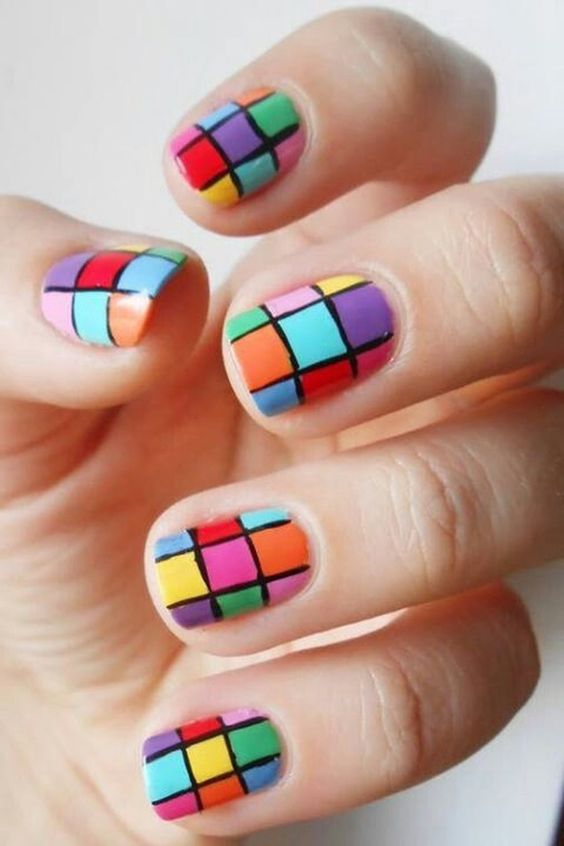 mosaic nails ideas 9